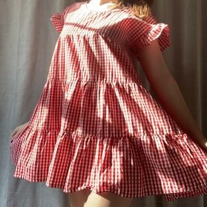 🍓Strawberry Gingham Babydoll Dress🍓
